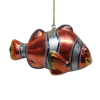 Thumbnail 2: Magical Season Glittered Clownfish Glass Christmas Ornament 