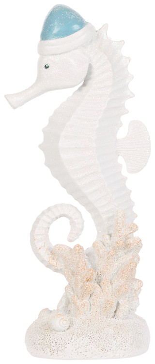 Thumbnail 2: Magical Season 10.5 in Coastal Seahorse Wearing a Christmas Hat Figurine 