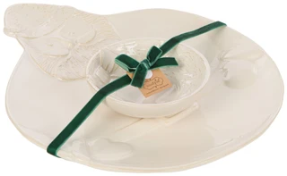 Thumbnail 1: Mud Pie Santa Wreath Chip & Dip Set 