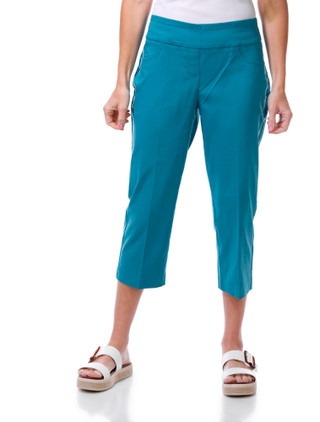 Thumbnail 1: Hearts of Palm Women's Solid Stretch Capri Pants  