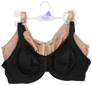 Thumbnail 1: Olga by Warners Women's 2 Pk Full Support T-Shirt Bras with Underwire 