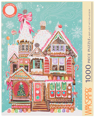 Thumbnail 1: WERKSHOPPE 1000 Pc 18x26 Christmas Gingerbread House Puzzle  