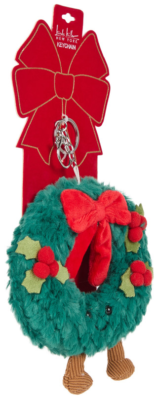 Thumbnail 2: Nicole Miller Christmas Wreath Plush Bag Charm 