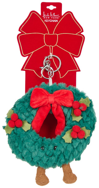 Thumbnail 1: Nicole Miller Christmas Wreath Plush Bag Charm 