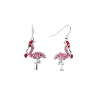 Thumbnail 2: ATHRA Crystal Flamingo Drop Earrings 