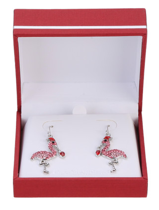 Thumbnail 1: ATHRA Crystal Flamingo Drop Earrings 