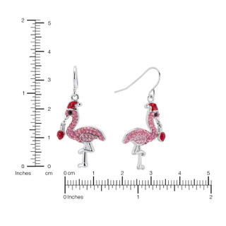 Thumbnail 4: ATHRA Crystal Flamingo Drop Earrings 