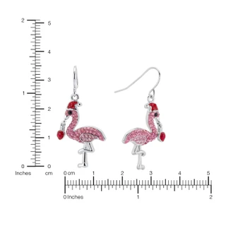 Thumbnail 4: ATHRA Christmas Flamingo Drop Earrings 