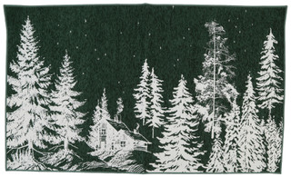 Thumbnail 1: Tinsel & Holly 27x45 Green Winter Trees Christmas Accent Rug 