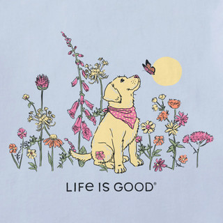 Thumbnail 2: Life is Good Women's Crusher Dog Among Wildflowers Top 