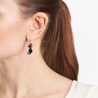 Thumbnail 5: ATHRA Christmas Cat Drop Earrings 