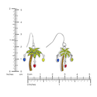 Thumbnail 3: ATHRA Crystal Palm Tree Drop Earrings 