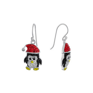 Thumbnail 3: ATHRA Crystal Penguin Drop Earrings 