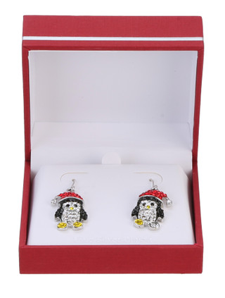 Thumbnail 1: ATHRA Crystal Penguin Drop Earrings 