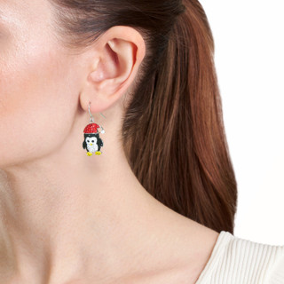 Thumbnail 5: ATHRA Crystal Penguin Drop Earrings 