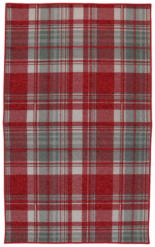 Thumbnail 1: Tinsel & Holly 27x45 Red Christmas Plaid Accent Rug 