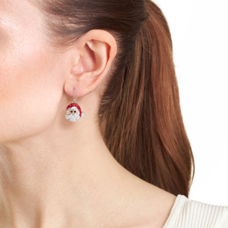Thumbnail 3: ATHRA Crystal Santa Drop Earrings 