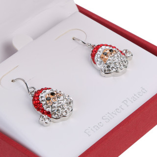 Thumbnail 5: ATHRA Crystal Santa Drop Earrings 
