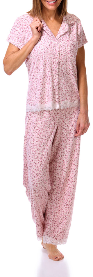 Thumbnail 1: Laura Ashley Women's Short Sleeve Ditsy Floral Sleep Set 