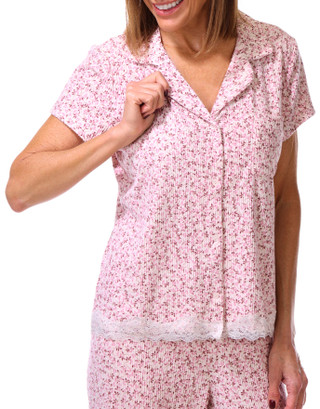 Thumbnail 3: Laura Ashley Women's Short Sleeve Ditsy Floral Sleep Set 