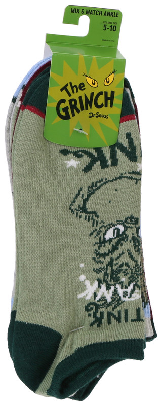 Thumbnail 1: THE GRINCH 5 Pk Grinch Lowcut Socks 