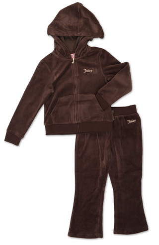 Thumbnail 1: Juicy Couture Little Girls' Velour Track Suit Set 