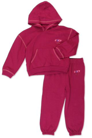 Thumbnail 1: Juicy Couture Little Girls' 2-Piece Hoodie Jogger Set 