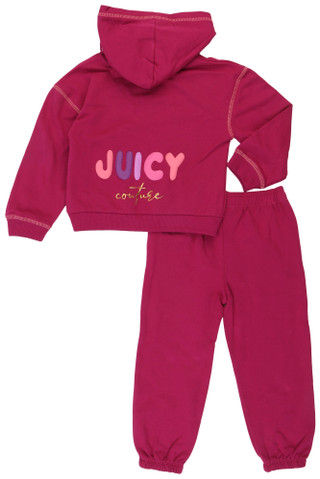 Thumbnail 2: Juicy Couture Little Girls' 2-Piece Hoodie Jogger Set 