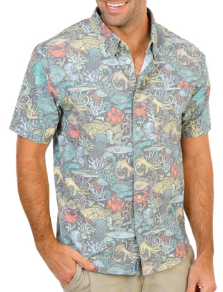 Thumbnail 1: AVID Men's Short Sleeve Submarine Button Down Shirt 