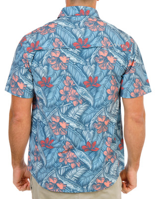 Thumbnail 2: AVID Men's Short Sleeve Tropic Palm Button Down Shirt 