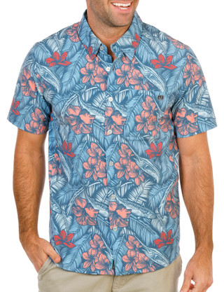 Thumbnail 1: AVID Men's Short Sleeve Tropic Palm Button Down Shirt 