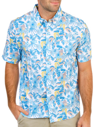 Thumbnail 1: AVID Men's Short Sleeve Islamorada Button Down Shirt 