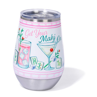 Thumbnail 1: Meteor Get Your Mahj On Stainless Steel Wine Tumbler, 12 oz 