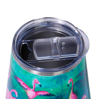 Thumbnail 2: ART & SOL Flamingo Lily Stainless Steel Wine Tumbler, 12 oz 