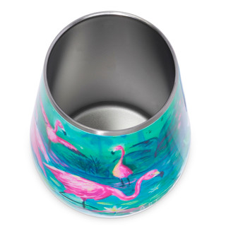 Thumbnail 4: ART & SOL Flamingo Lily Stainless Steel Wine Tumbler, 12 oz 