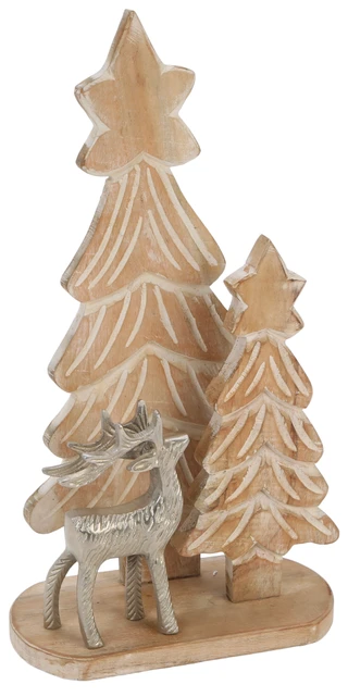 Thumbnail 1: Magical Season Christmas Wood Deer Tree Tabletop Decor 