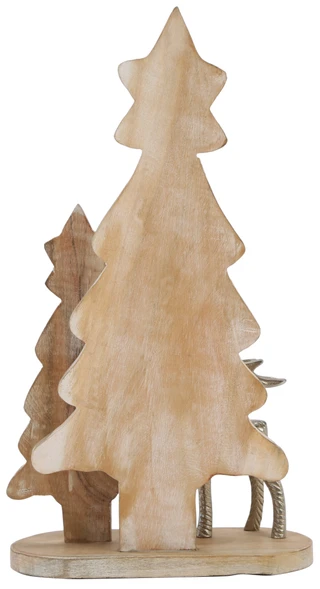 Thumbnail 2: Magical Season Christmas Wood Deer Tree Tabletop Decor 