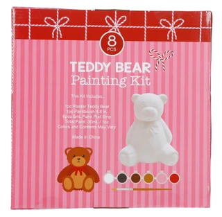 Thumbnail 2: 8 Pc Large Christmas Paint Your Own Teddy Bear Kit  