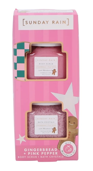 Thumbnail 1: SUNDAY RAIN 2 Pc Gingerbread + Pink Pepper Body Scrub & Bath Crystals  