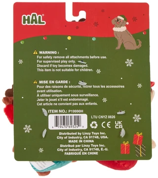 Thumbnail 2: Hal 3 Pk Christmas Reindeer Smoochy Pet Pals Squeaker Toy Set 