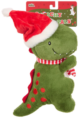 Thumbnail 1: Hal Christmas Dinosaur Smoochy Pet Pals Squeaker Toy 