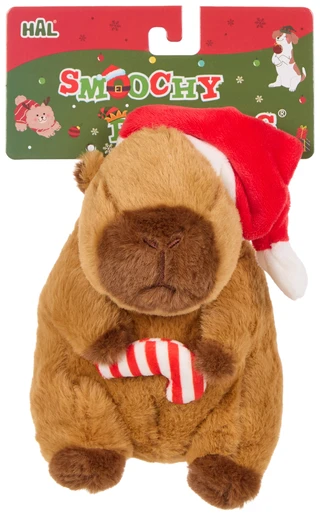 Thumbnail 1: Hal Christmas Capybara Smoochy Pet Pals Squeaker Toy 