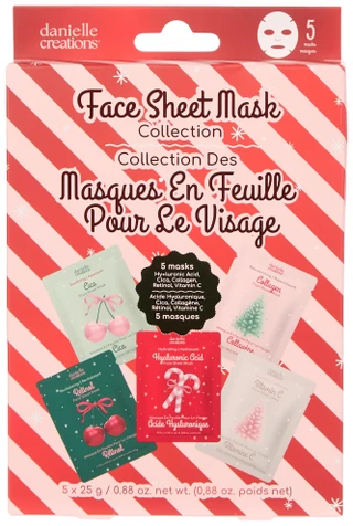 Thumbnail 1: DANIELLE CREATIONS 5 Pk Christmas Face Sheet Mask Set  