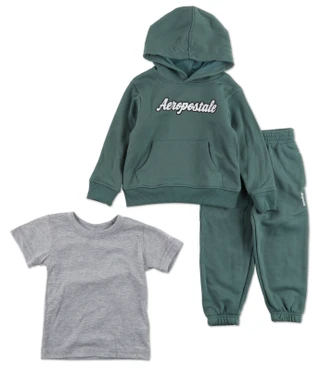 Thumbnail 1: Aeropostal Toddler Boy's 3 Pc Fleece Hoody & Jogger Set 