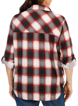 Thumbnail 2: Anneliese Women's Plus 3/4 Sleeve Half Zip Collared Shirt 