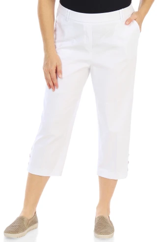 Thumbnail 1: Zac & Rachel Women's Plus Slim Crop Pull On Capris 