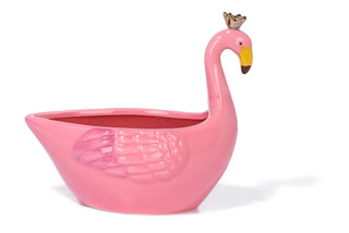 Thumbnail 4: Home Essentials Flamingo Bowl with Gold Crown, 11 oz 