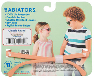 Thumbnail 2: Babiators Classic Round Peachy Keen Amber Lens Sunglasses for Kids 