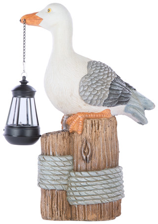 Thumbnail 2: . 17 in LED Sea Gull with Lantern on Piling 