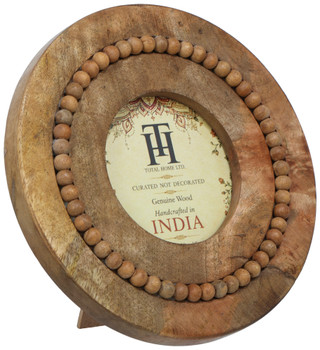 Thumbnail 1: LILLIAN AUGUST Round Beaded Wood Picture Frame, 4 in. x 4 in. 